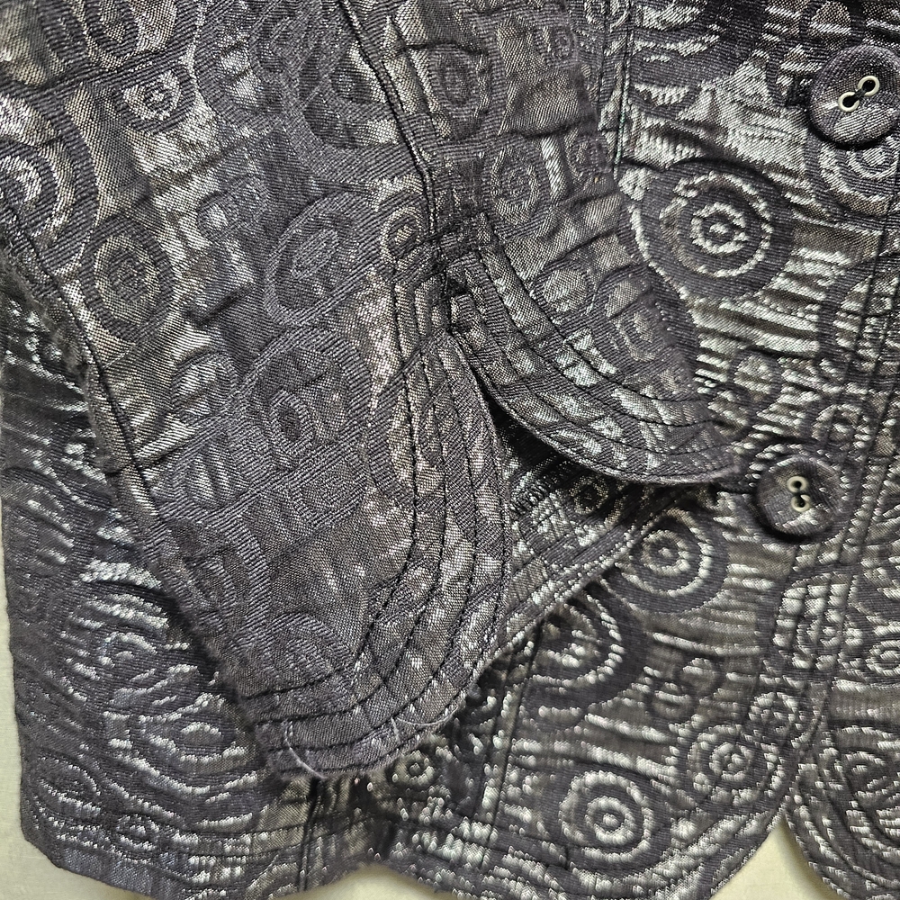 Ruby Rd. Black And Silver Circular Pattern Blazer… - image 8